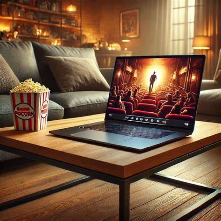 Person streaming movies on laptop