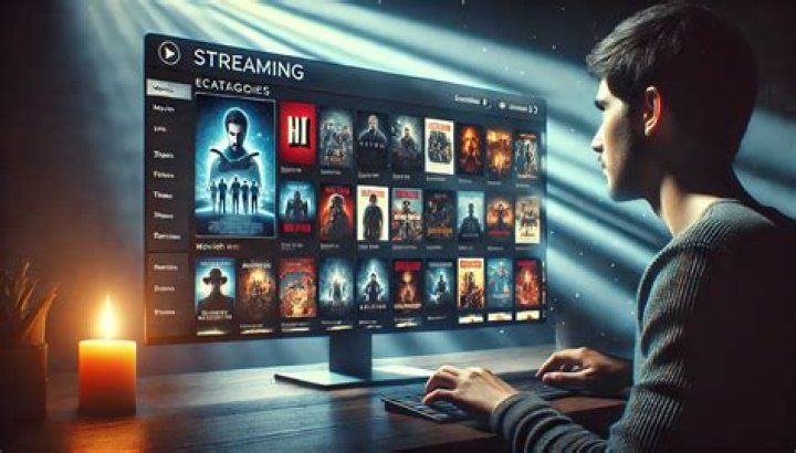 Streaming platform interface with navigation menu